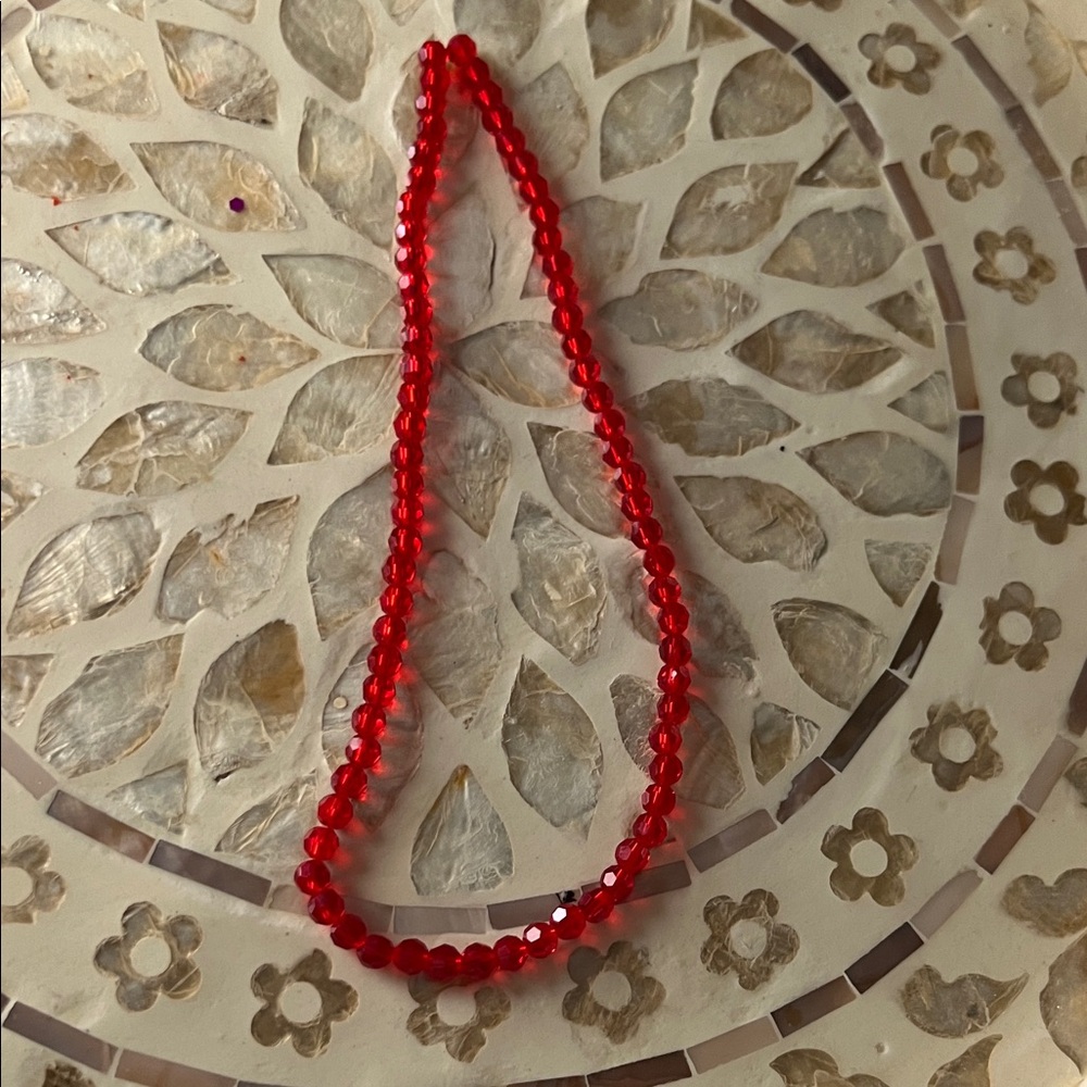 Elegant Red Beaded Necklace